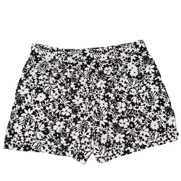 Janie and Jack Girls Size 10 Black & White Floral Shorts Adjustable Waist Cotton - Picture 2 of 5